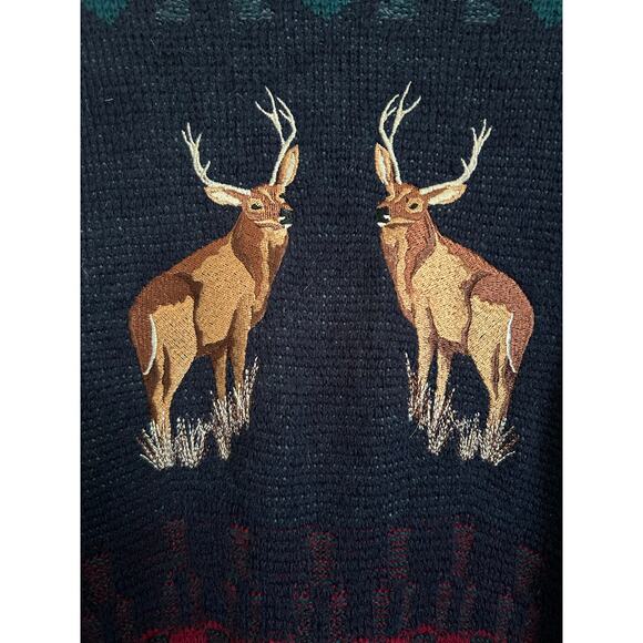 Vintage Pendleton 80s Wool Deer/Winter Theme Sweater Mens XL - Picture 5 of 8